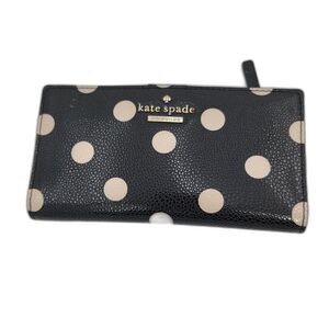 Kate Spade Stacy Cedar Street Dot Sunshine Black & Cream Slim Bifold Wallet